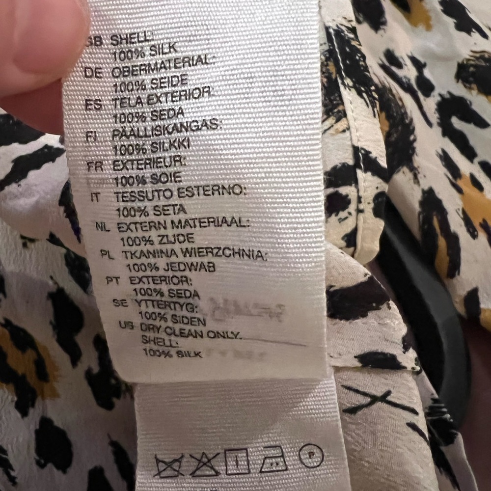 & Other Stories Leopard Animal Print 100% Silk Button Down Blouse - Picture 10 of 11